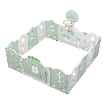 NEW Green 14-Panel Foldable Baby and Pets Playpen Activity Center w/ Lock Door