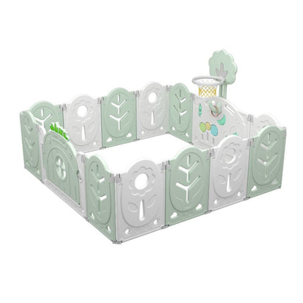 NEW Green 14-Panel Foldable Baby and Pets Playpen Activity Center w/ Lock Door
